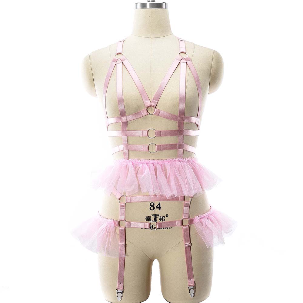Underwire Bra Padded - Pink Hollow No Underwire Harness Bra