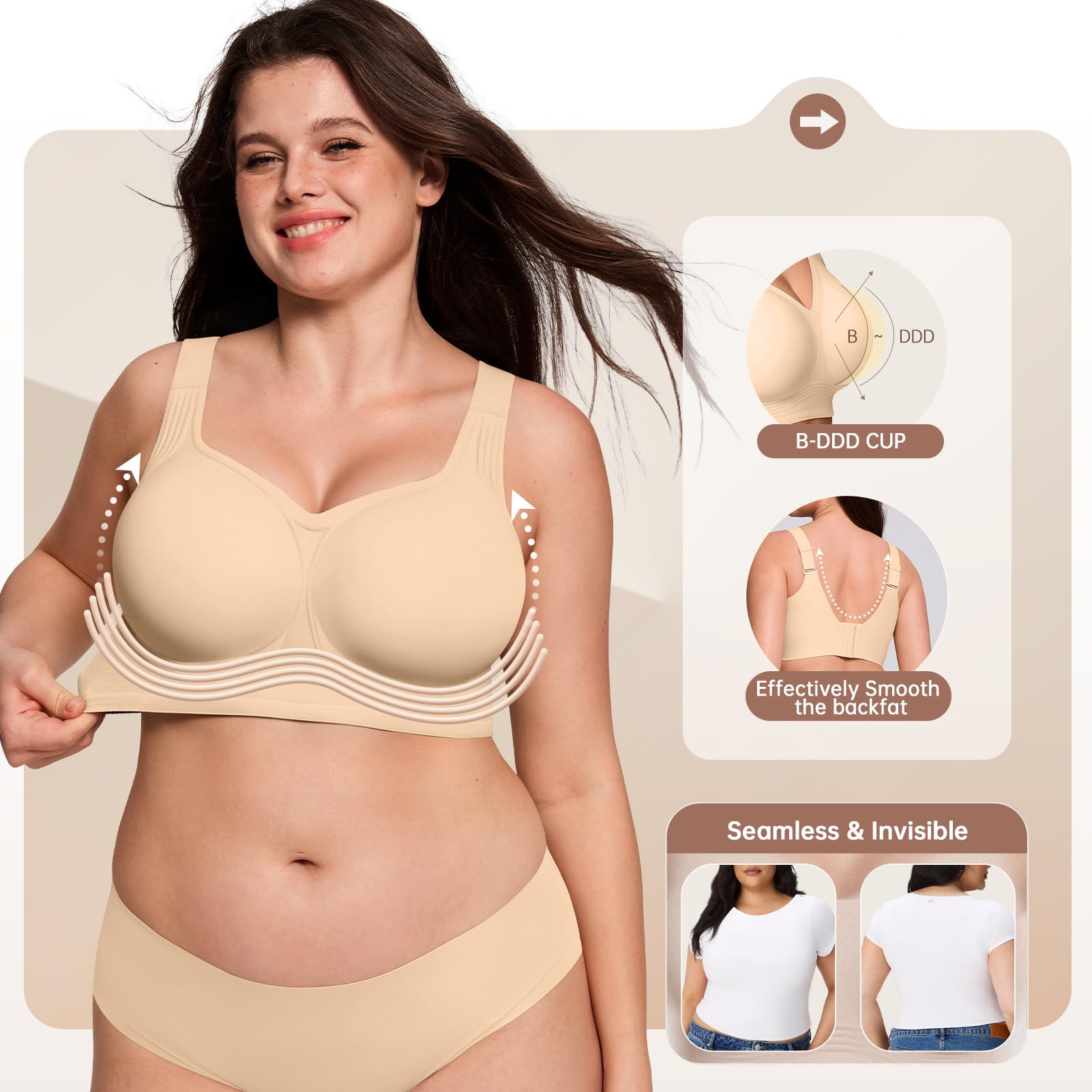 Plus Size Wireless Bra for Wom - Underwire Bra Padded recensie en prijs