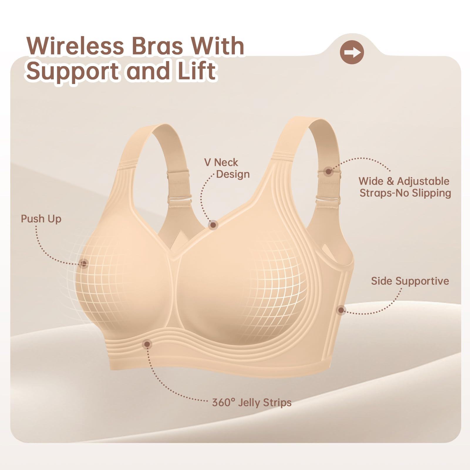 Plus Size Wireless Bra for Wom - Underwire Bra Padded recensie en prijs