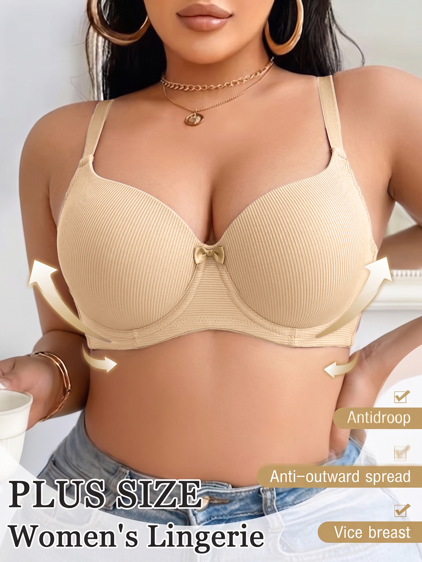 Plus Size Women Bra Thin Cup U - Underwire Bra Padded recensie en prijs