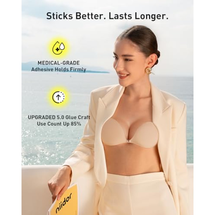Niidor Adhesive Bra Strapless  - Backless Bra Sticky recensie en prijs