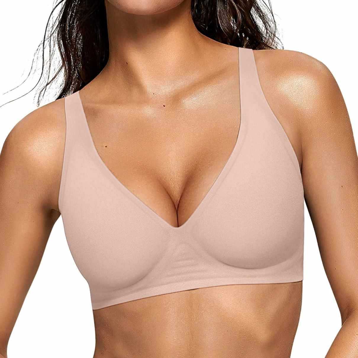 Womens Deep V Wireless Bras Wi - Wirefree Bra Comfort recensie en prijs